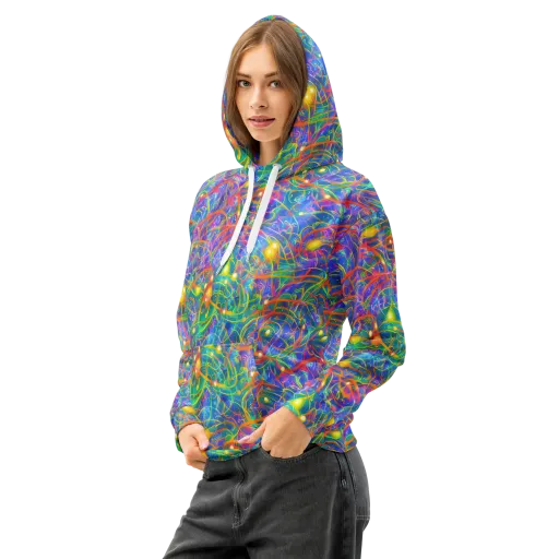 Psychedelic Vines on a Cotton Hoodie