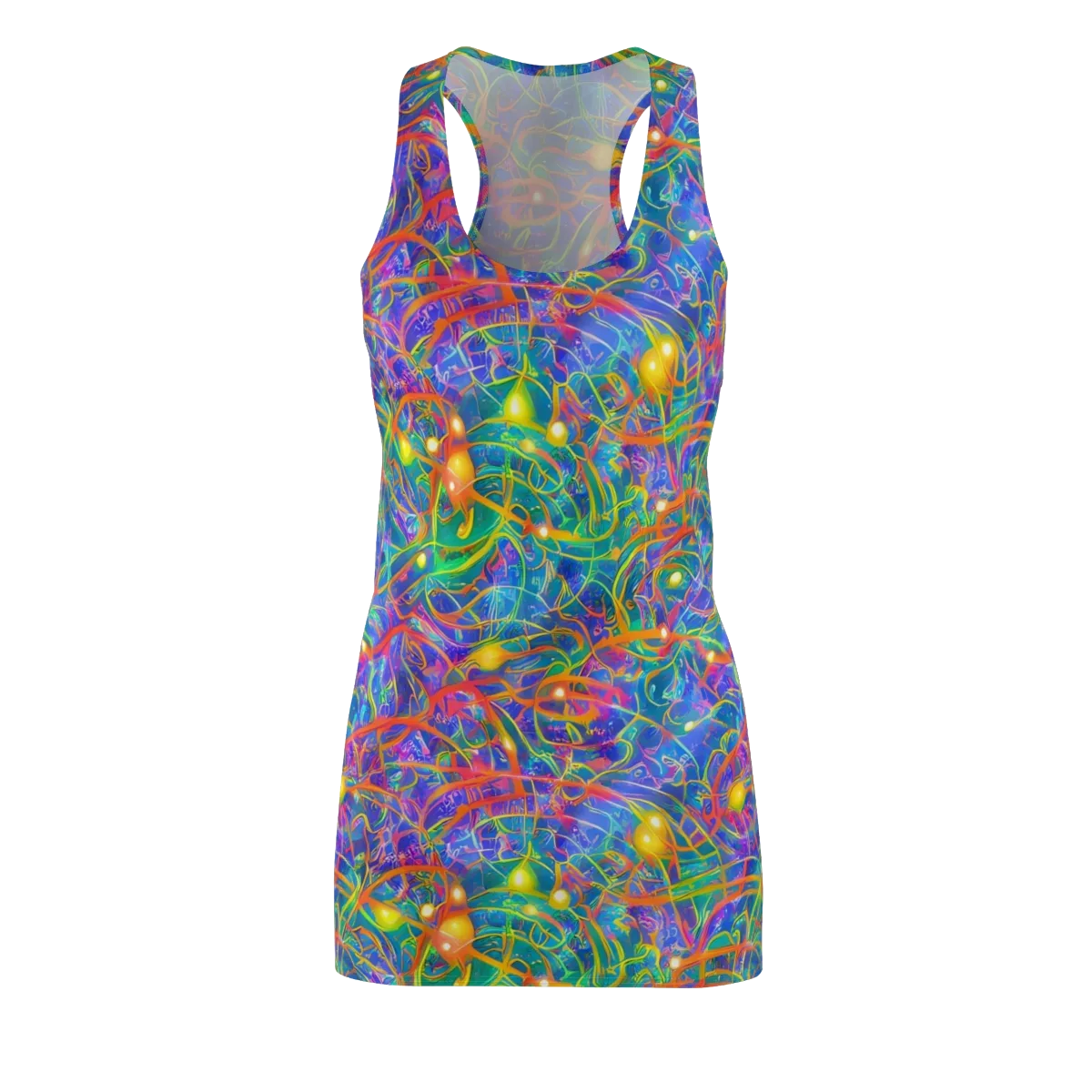 Psychedelic Vines on Racerback Dress — Front