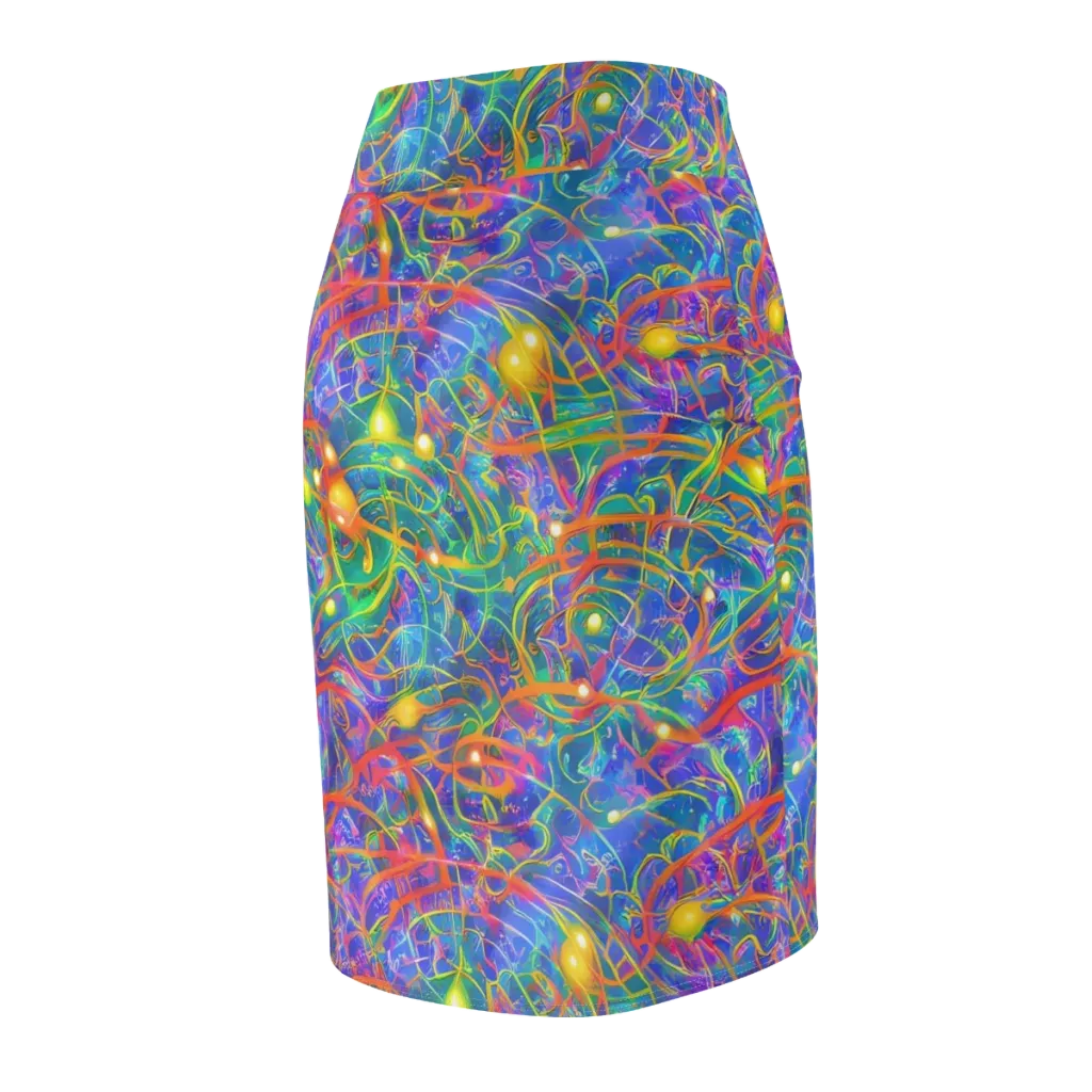 Psychedelic Vines on Pencil Skirt — Back Side