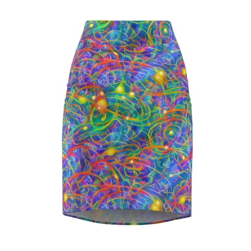 Psychedelic Vines on a Pencil Skirt