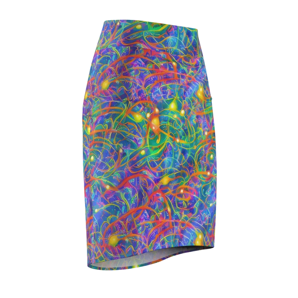 Psychedelic Vines on Pencil Skirt — Front Side