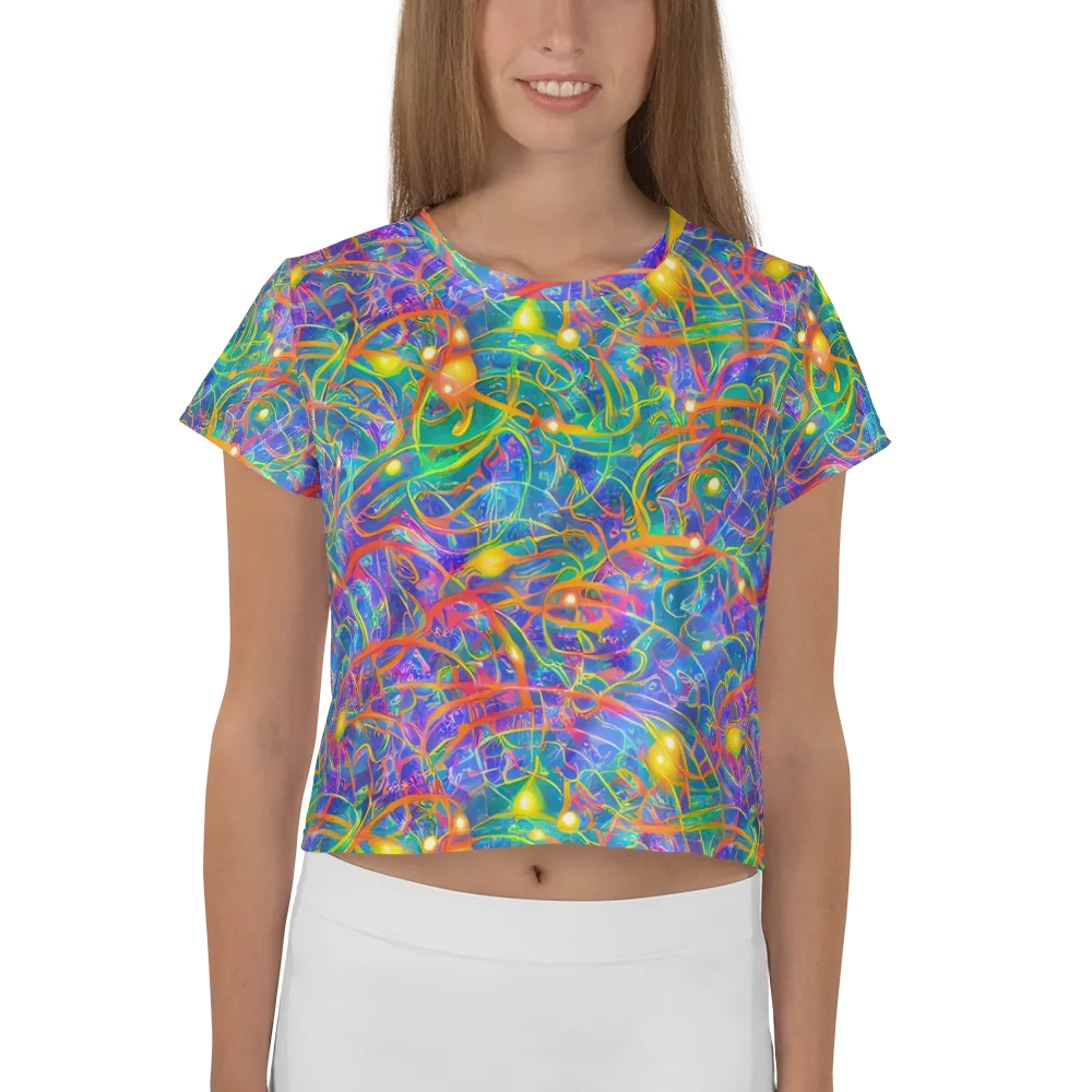 Psychedelic Vines on Crop Tee — Front