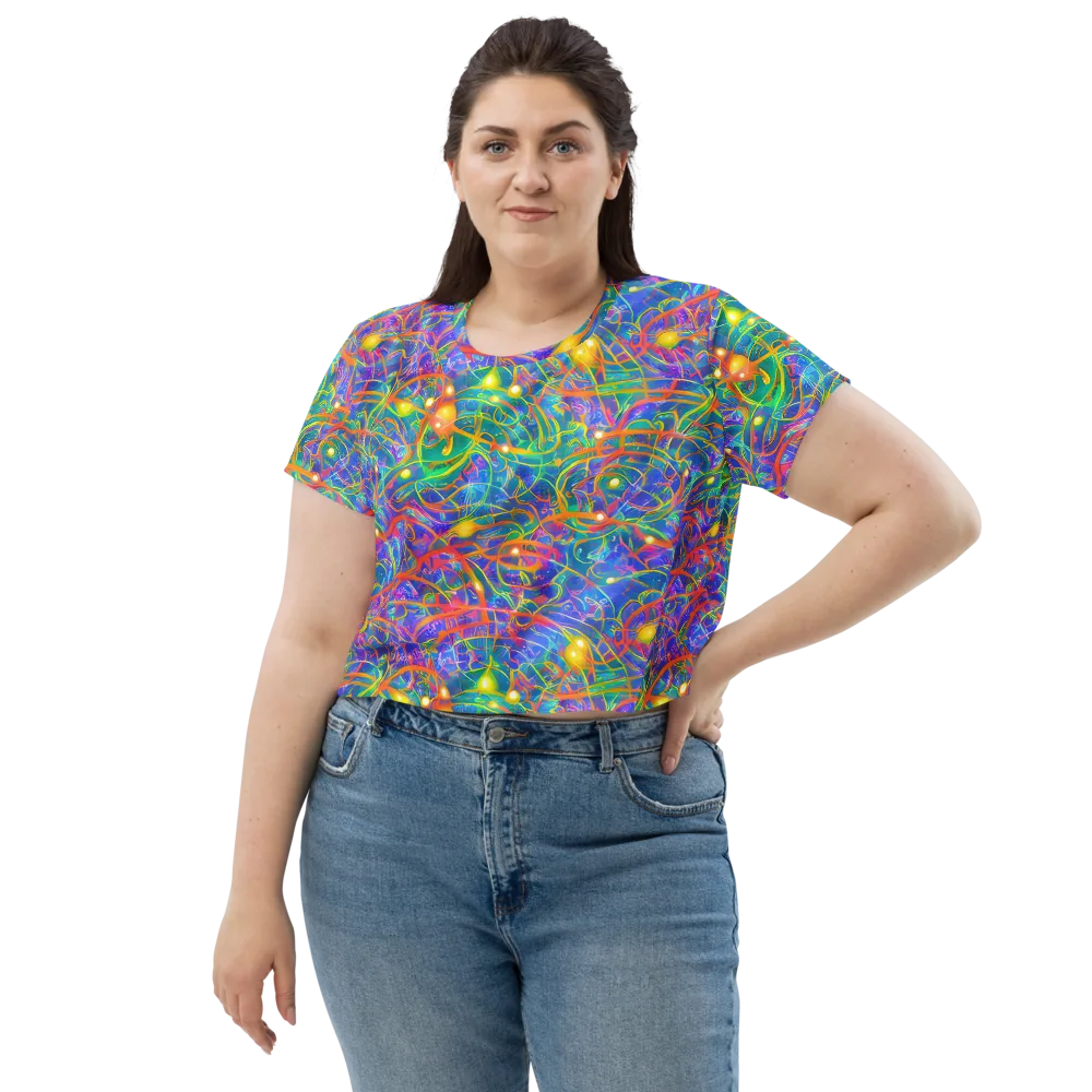 Psychedelic Vines on Crop Tee — Front