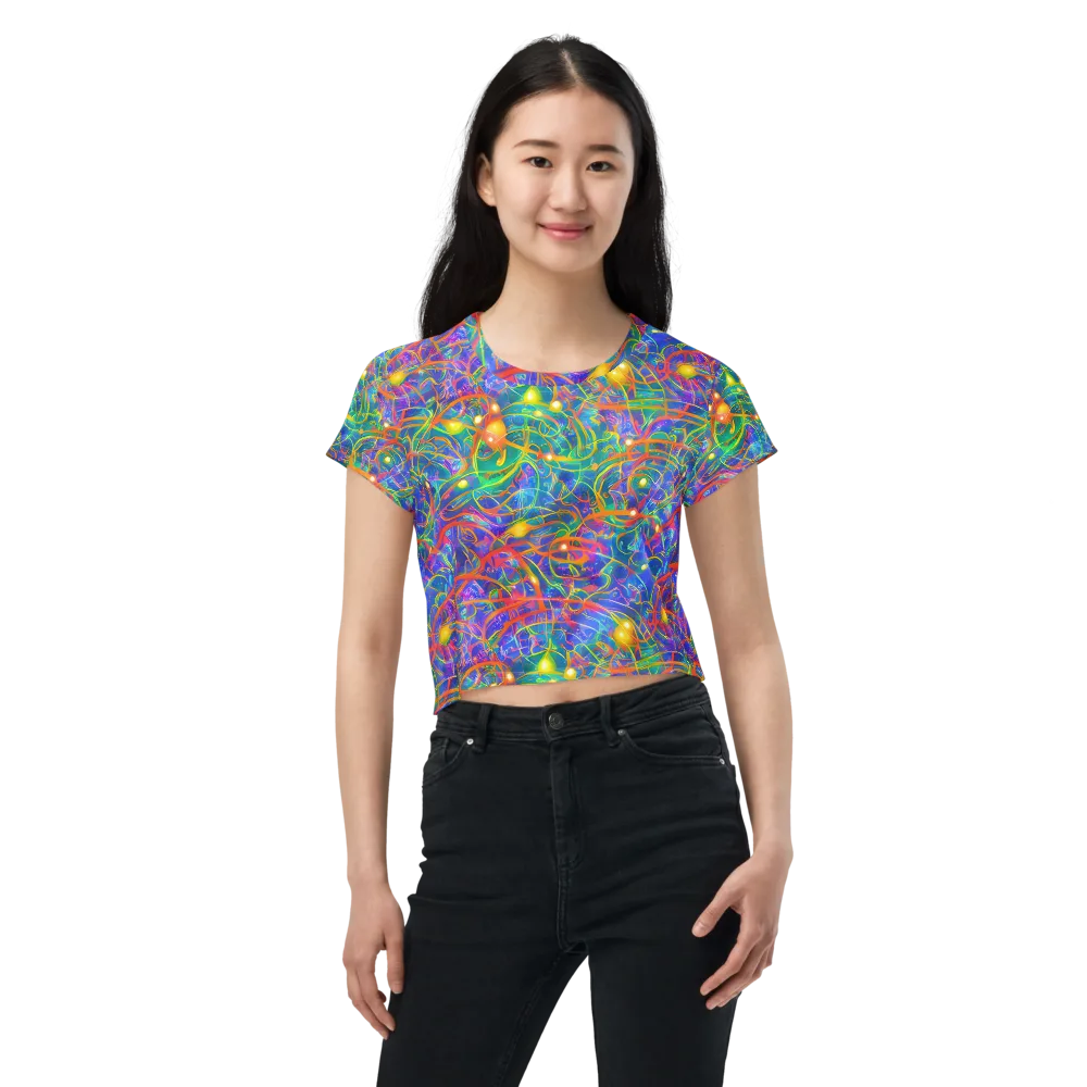 Psychedelic Vines on Crop Tee — Front