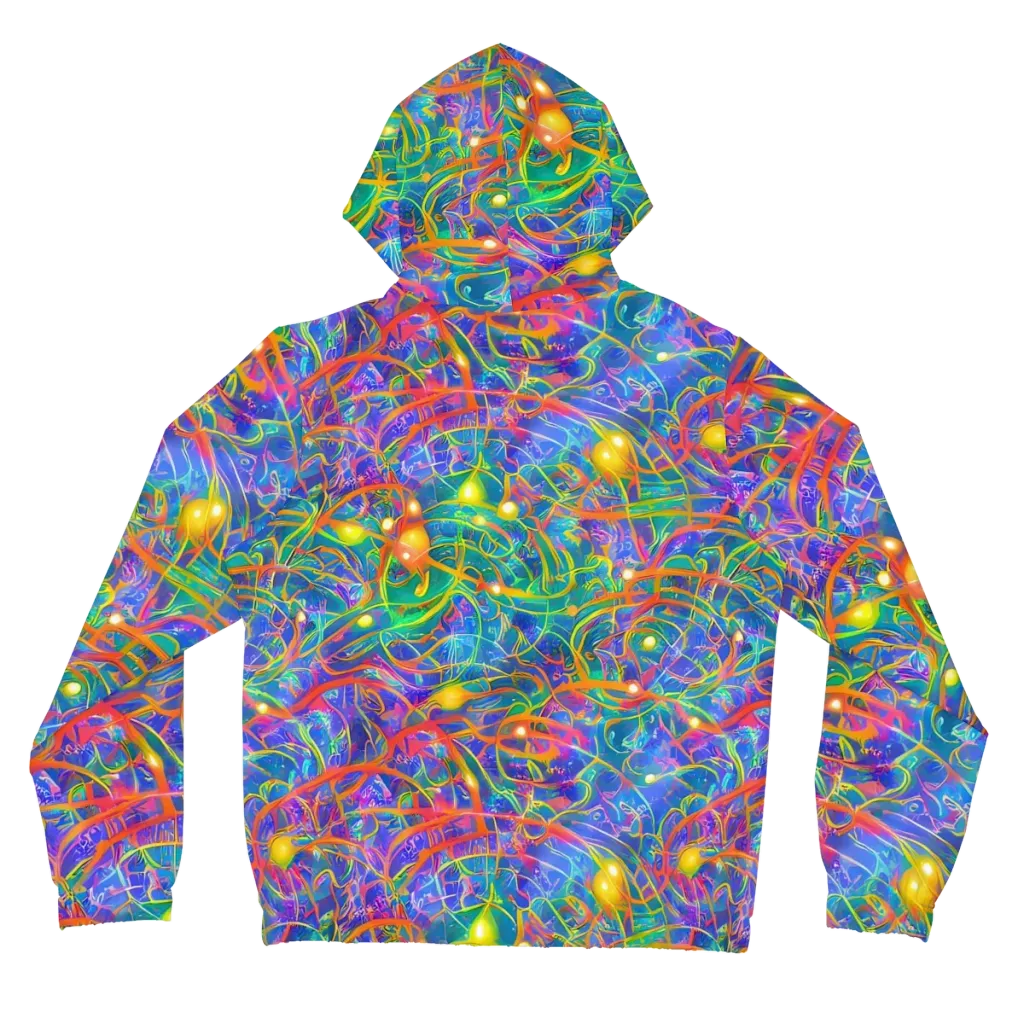 Psychedelic Vines on Women's Full-Zip Hoodie — Back