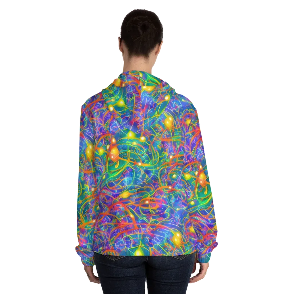 Psychedelic Vines on Women's Full-Zip Hoodie — Back On Person