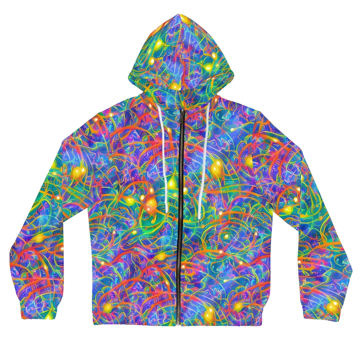 Psychedelic Vines on Women's Full-Zip Hoodie — Front