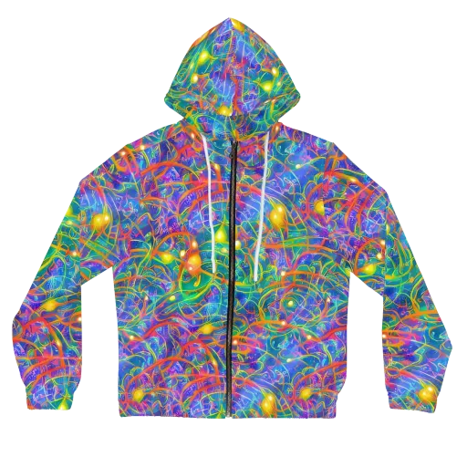 Psychedelic Vines on a Women's Full-Zip Hoodie