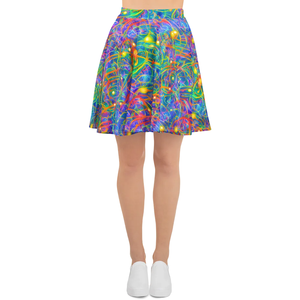 Psychedelic Vines on Skater Skirt — Front
