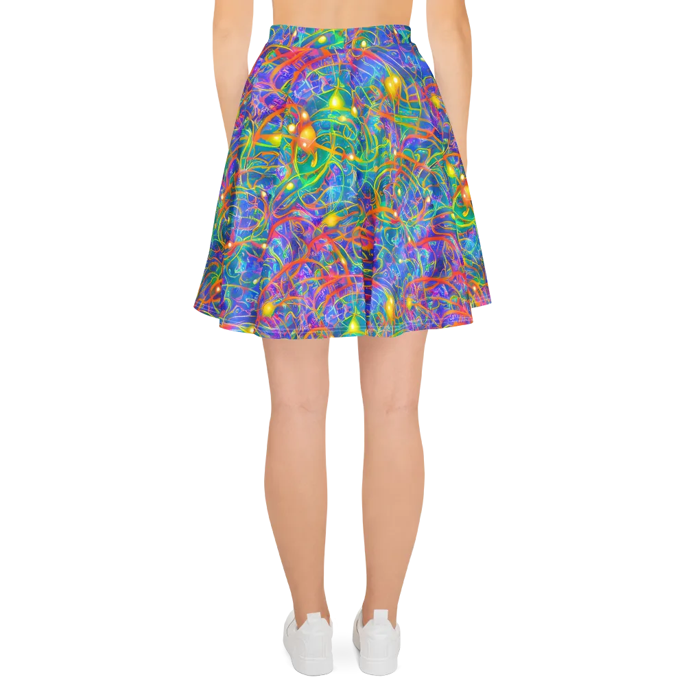 Psychedelic Vines on Skater Skirt — Back