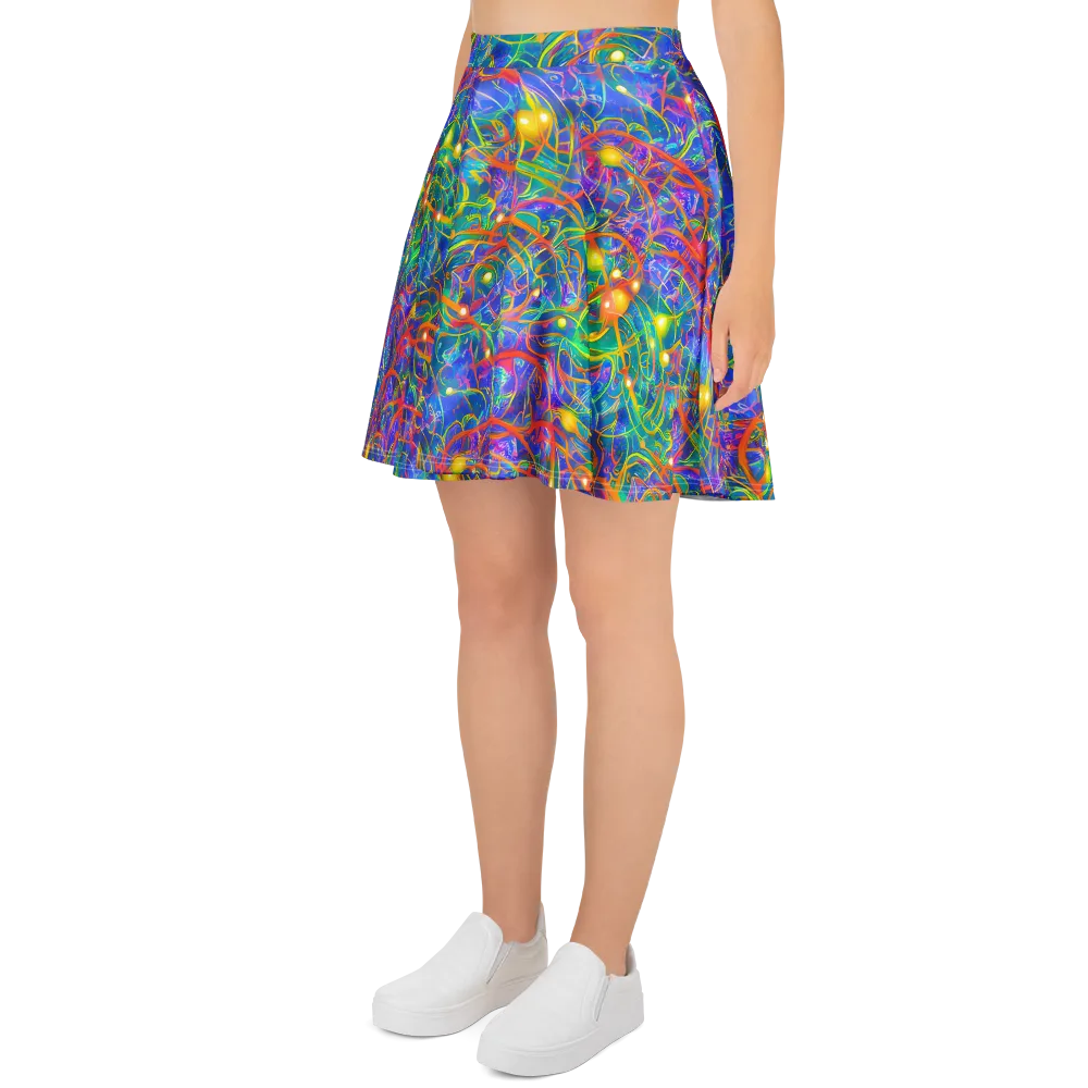 Psychedelic Vines on Skater Skirt — Left