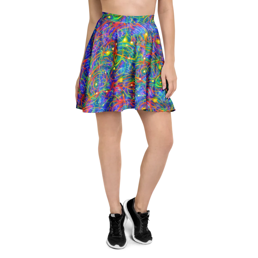 Psychedelic Vines on Skater Skirt — Front