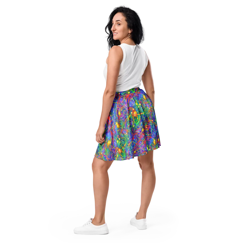 Psychedelic Vines on Skater Skirt — Back