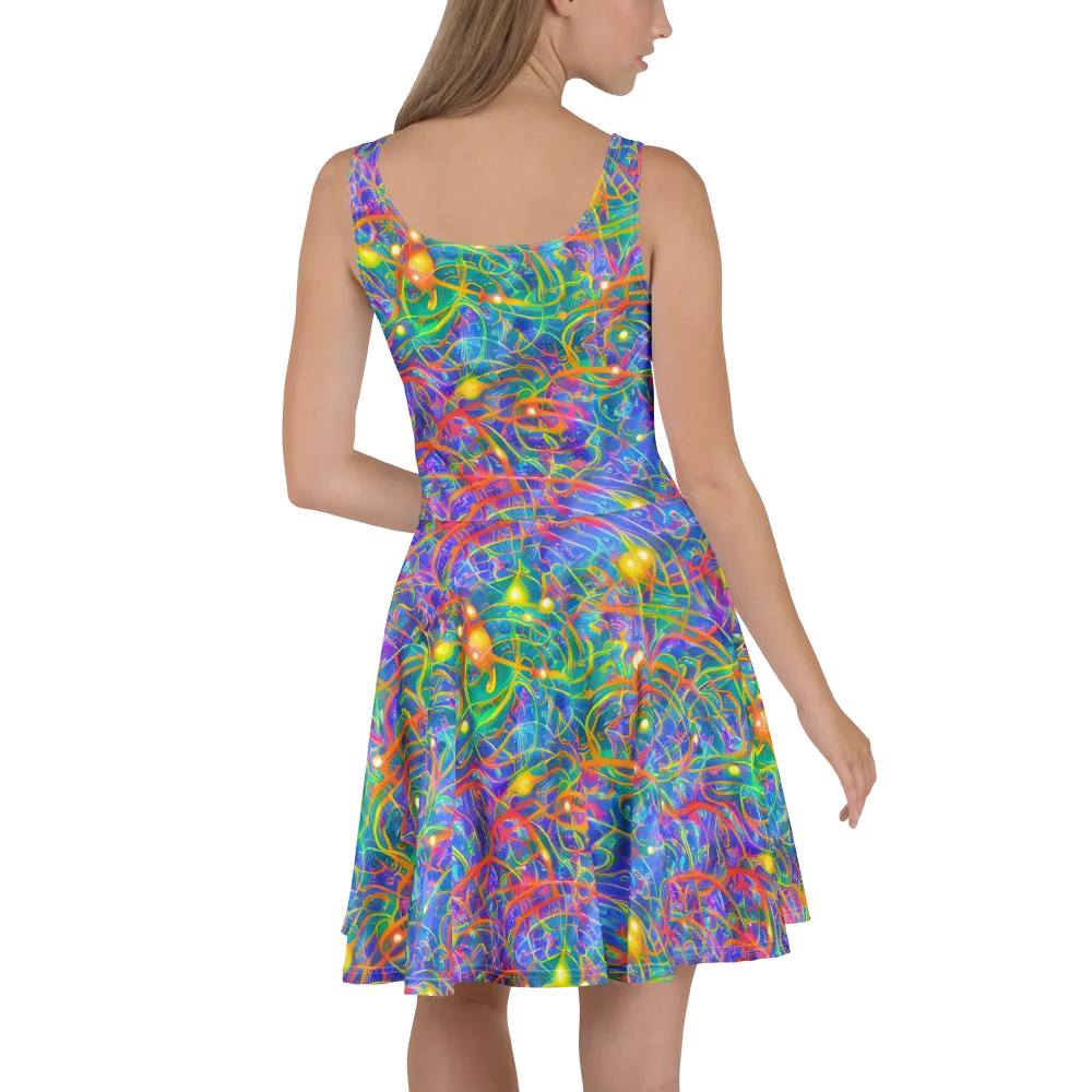 Psychedelic Vines on Skater Dress — Back