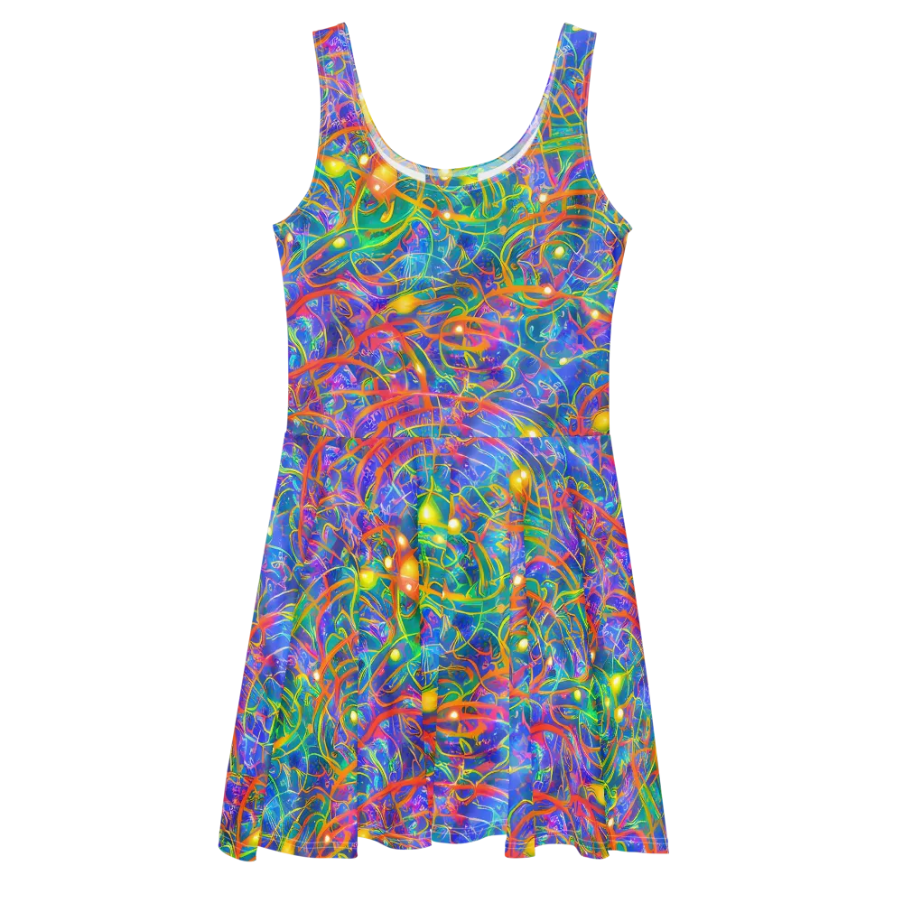 Psychedelic Vines on Skater Dress — Front