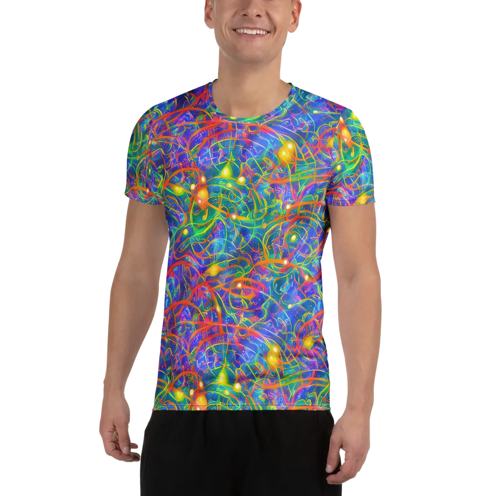 Psychedelic Vines on Men's Athletic T-Shirt — Front