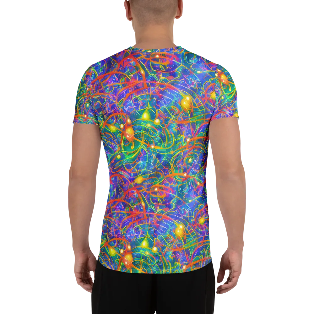 Psychedelic Vines on Men's Athletic T-Shirt — Back