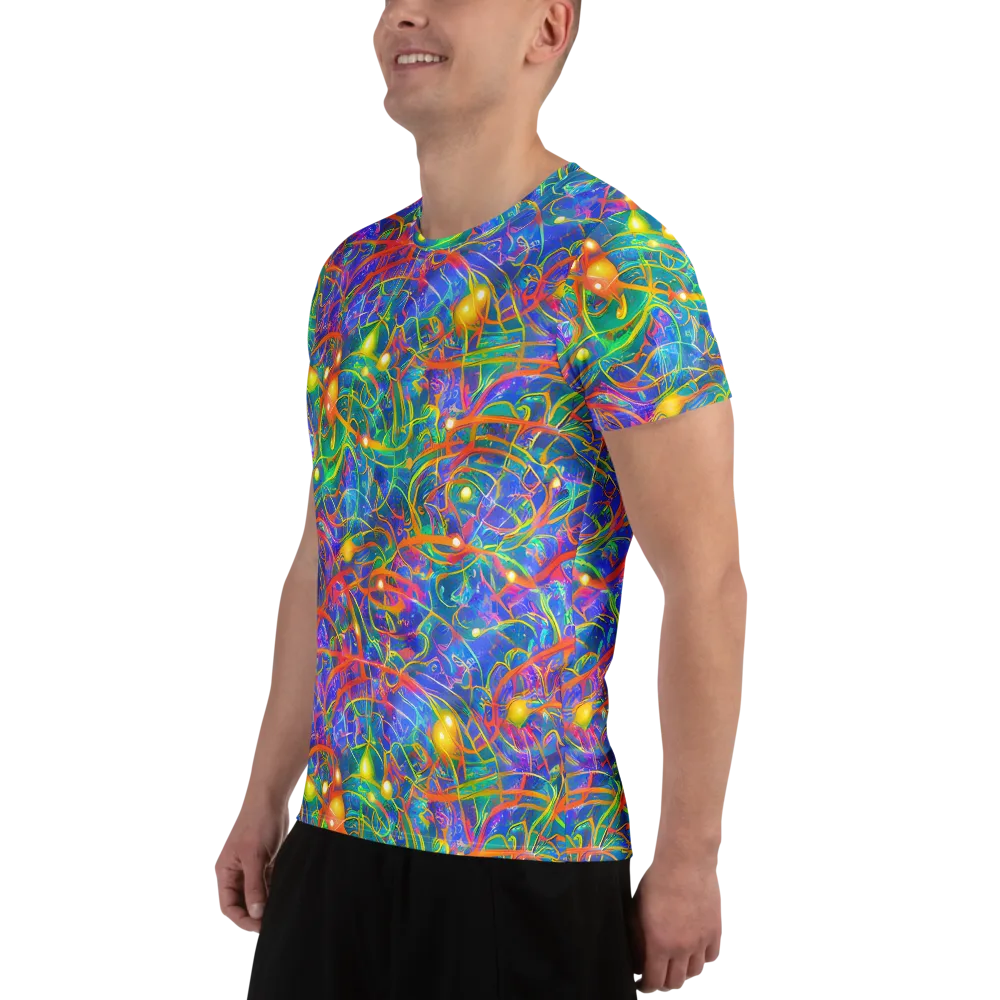 Psychedelic Vines on Men's Athletic T-Shirt — Left