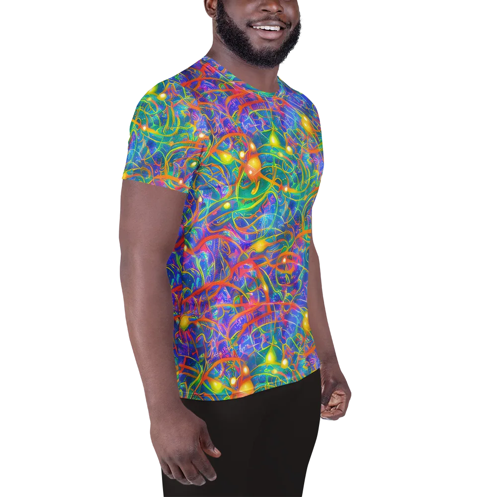 Psychedelic Vines on Men's Athletic T-Shirt — Right