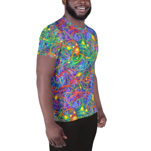 Psychedelic Vines on a Men's Athletic T-Shirt