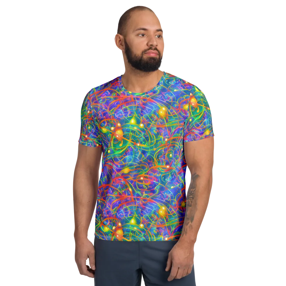 Psychedelic Vines on Men's Athletic T-Shirt — Front