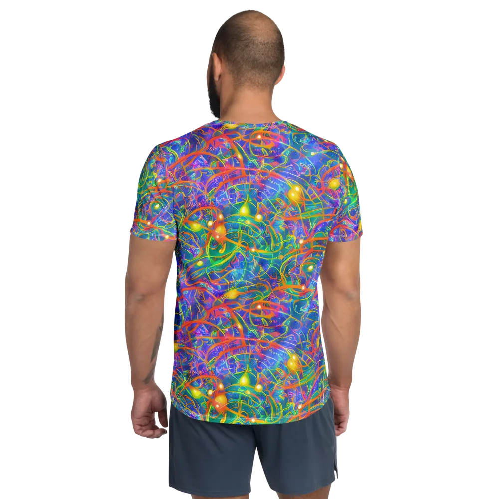Psychedelic Vines on Men's Athletic T-Shirt — Back