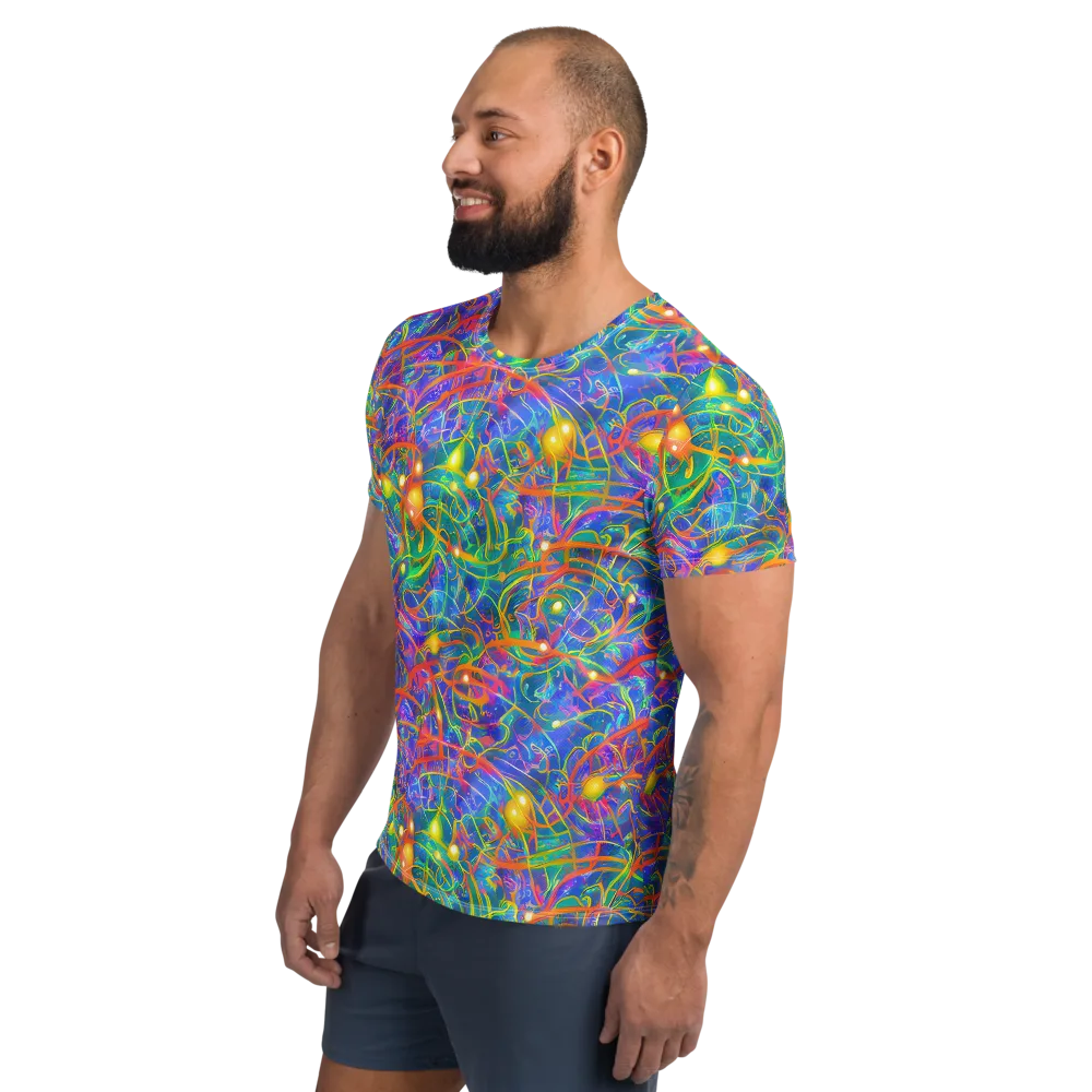 Psychedelic Vines on Men's Athletic T-Shirt — Left