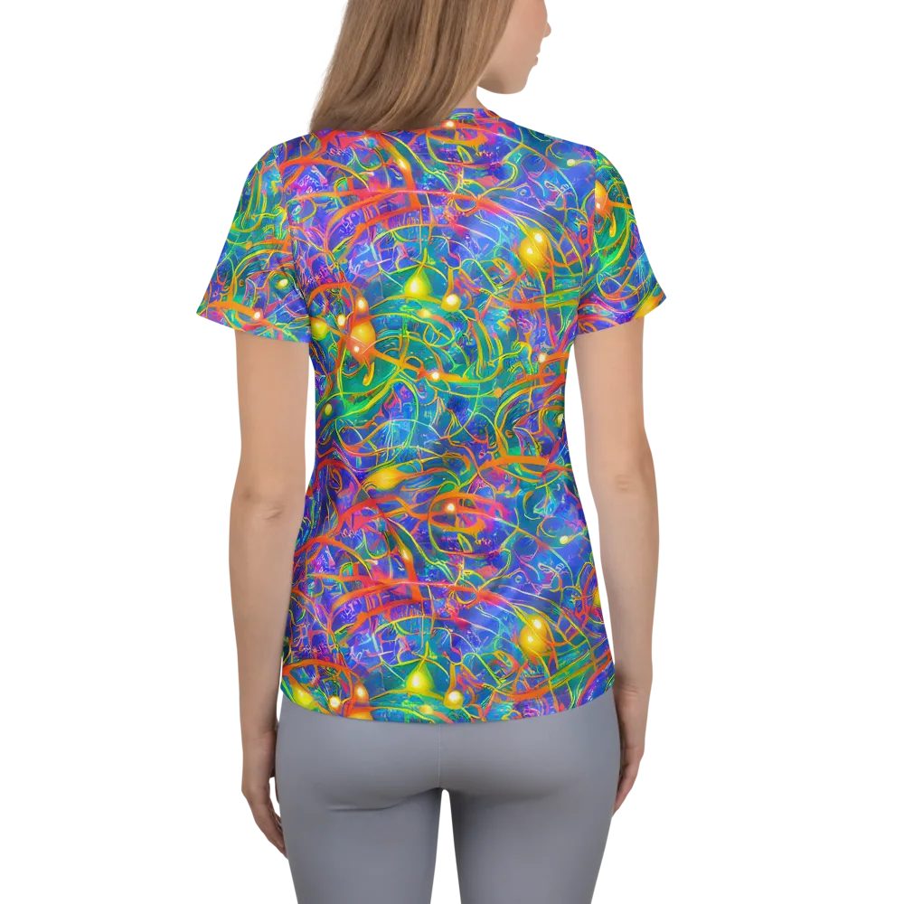 Psychedelic Vines on Women's Athletic T-Shirt — Back