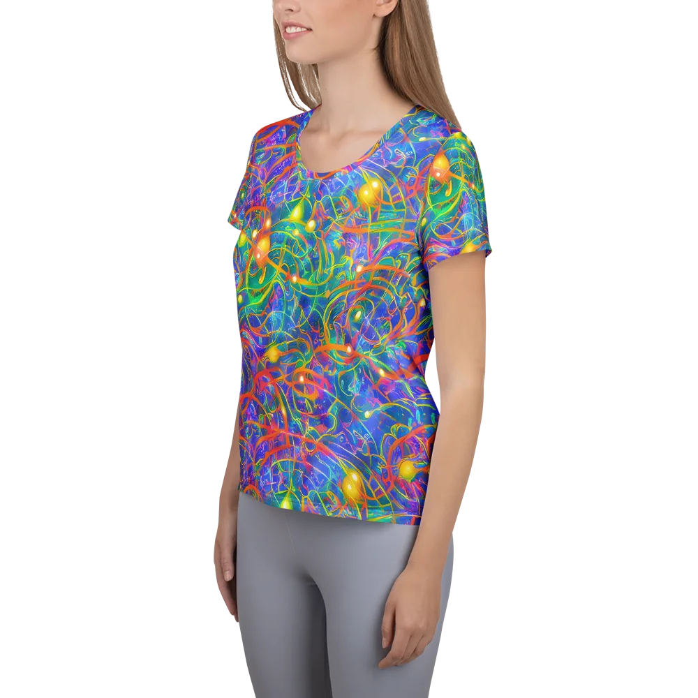 Psychedelic Vines on Women's Athletic T-Shirt — Left