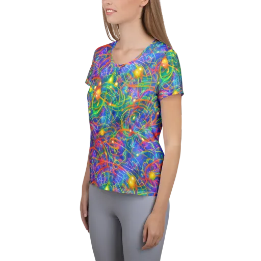 Psychedelic Vines on a Women's Athletic T-Shirt