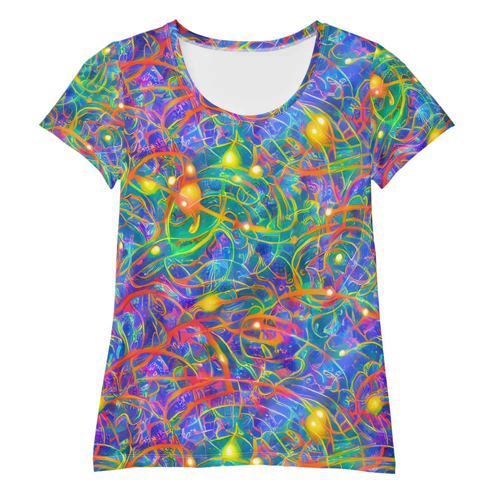 Psychedelic Vines on Women's Athletic T-Shirt — Front