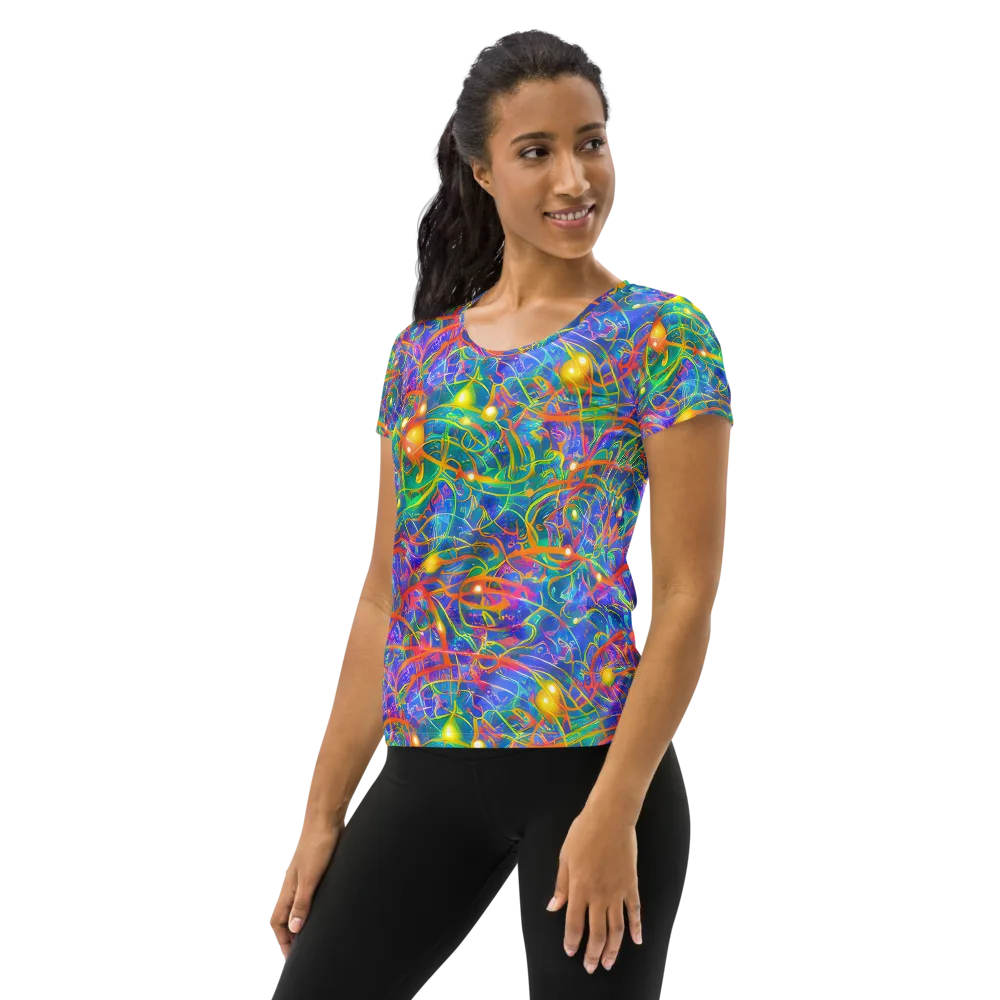 Psychedelic Vines on Women's Athletic T-Shirt — Left