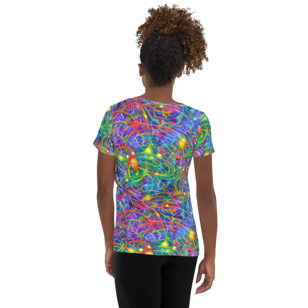 Psychedelic Vines on Women's Athletic T-Shirt — Back
