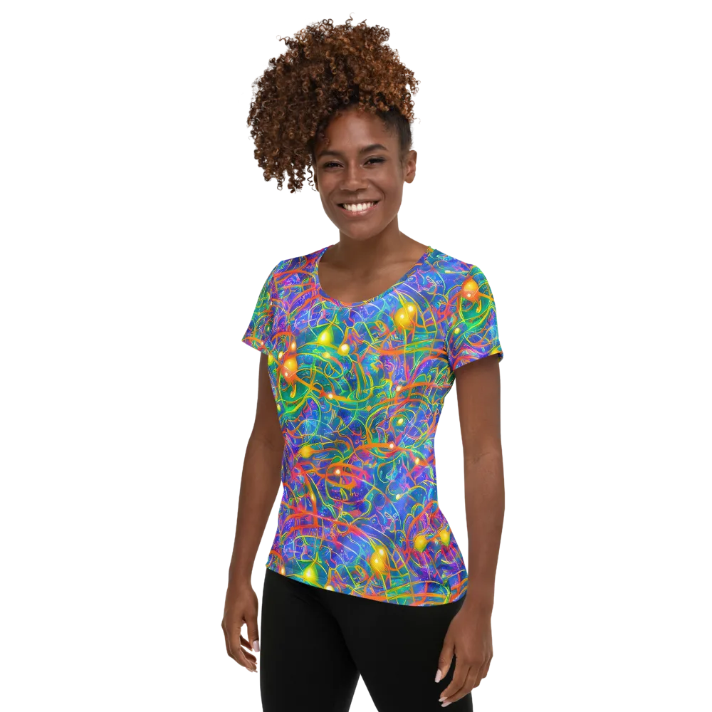 Psychedelic Vines on Women's Athletic T-Shirt — Left