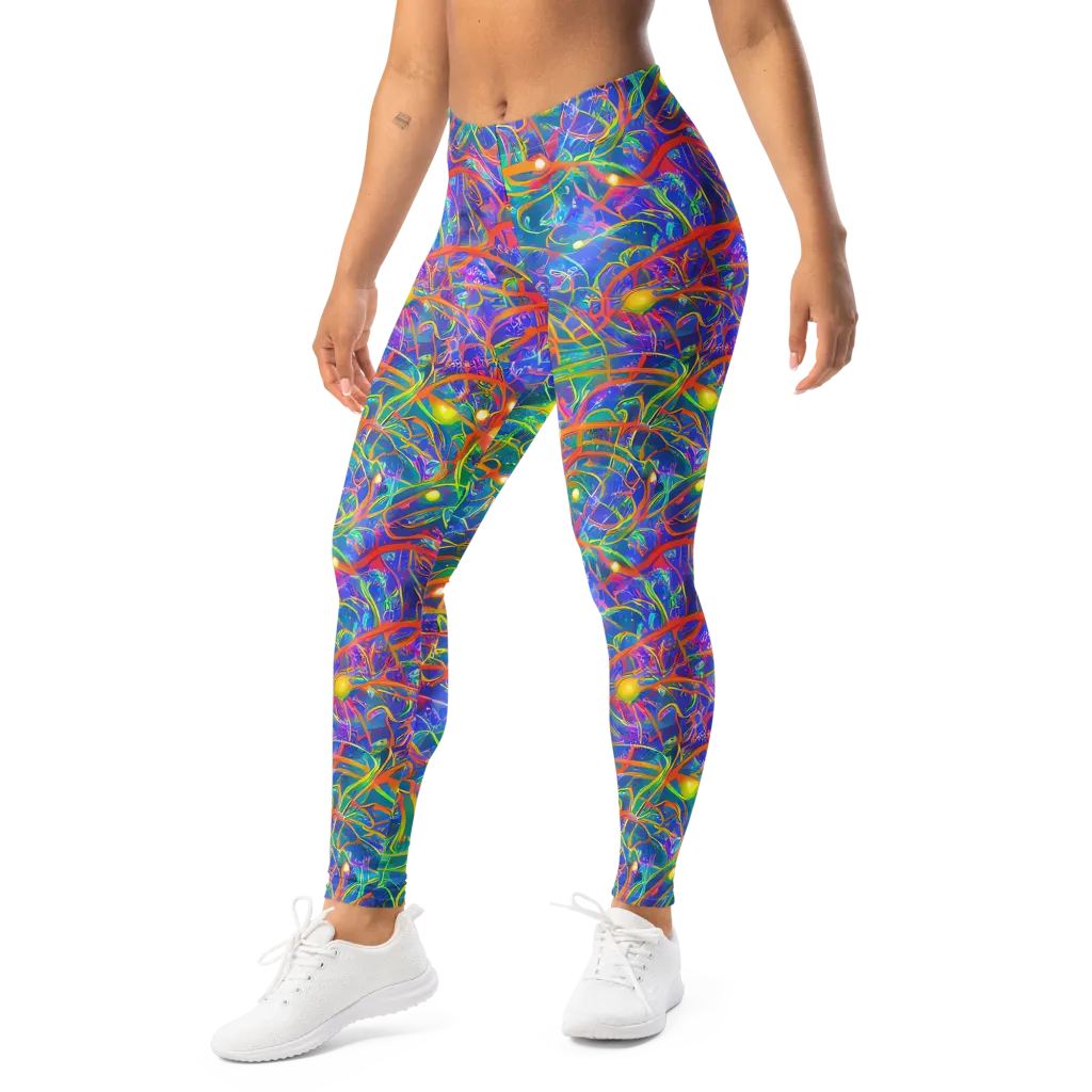 Psychedelic Vines on Leggings — Left Front