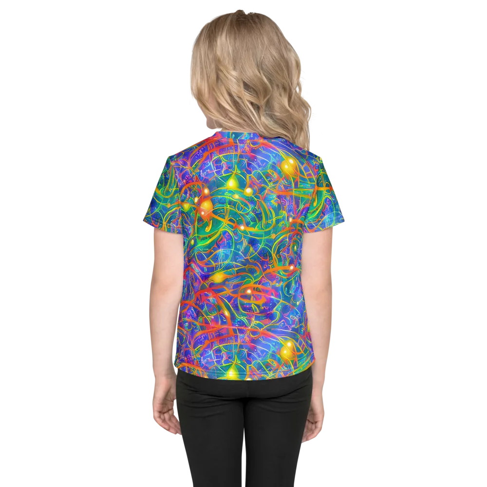 Psychedelic Vines on Kids Crew Neck T-Shirt — Back