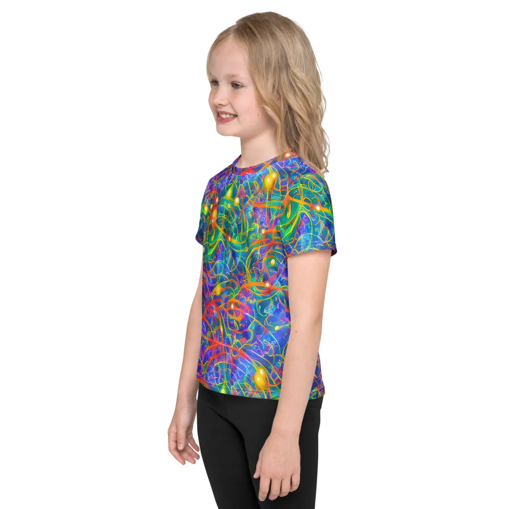 Psychedelic Vines on Kids Crew Neck T-Shirt — Left