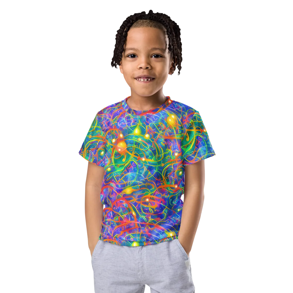 Psychedelic Vines on Kids Crew Neck T-Shirt — Front