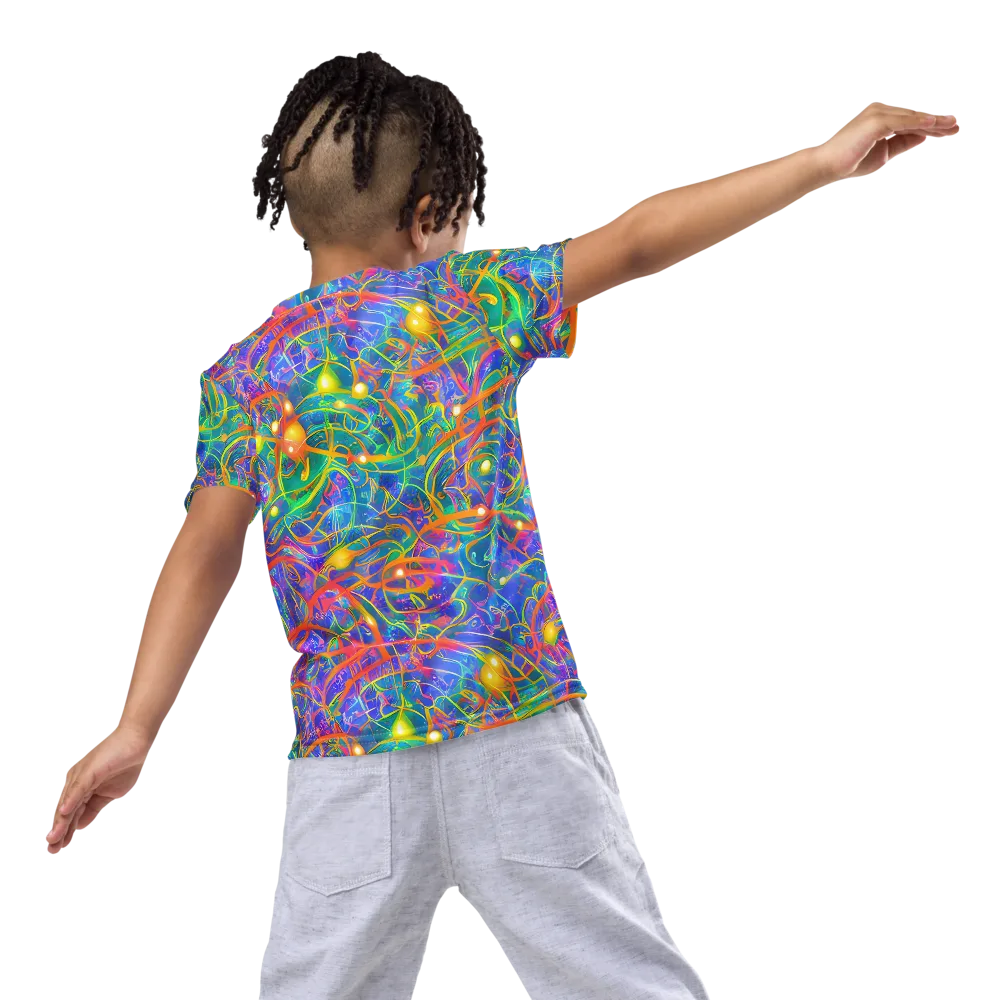 Psychedelic Vines on Kids Crew Neck T-Shirt — Back