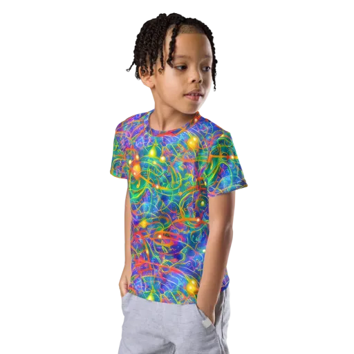 Psychedelic Vines on a Kids Crew Neck T-Shirt