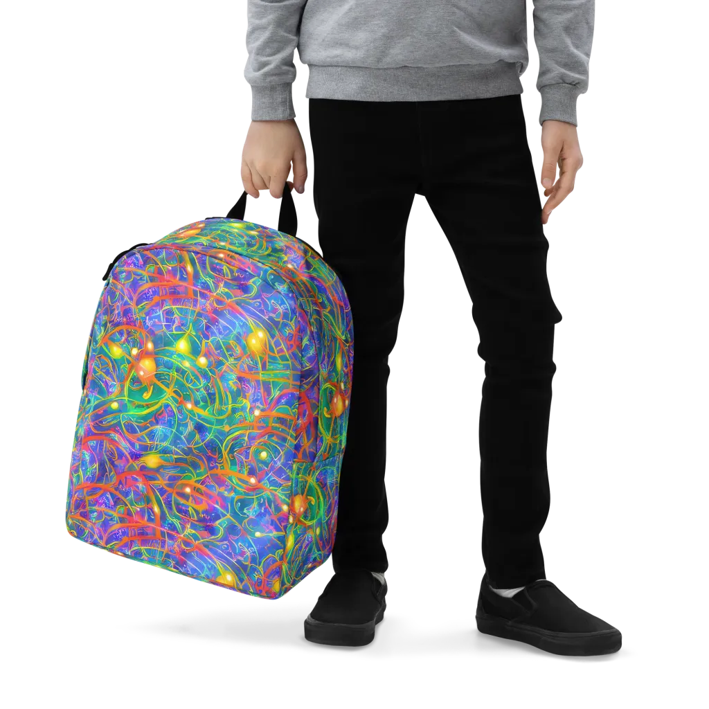 Psychedelic Vines on Minimalist Backpack — Zoomed-in
