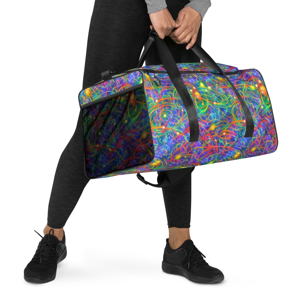 Psychedelic Vines on Duffle Bag — Right Front