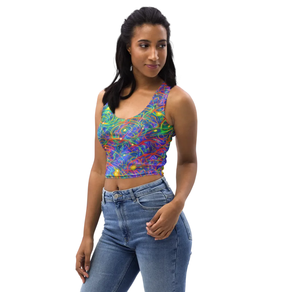 Psychedelic Vines on Crop Top — Left Front