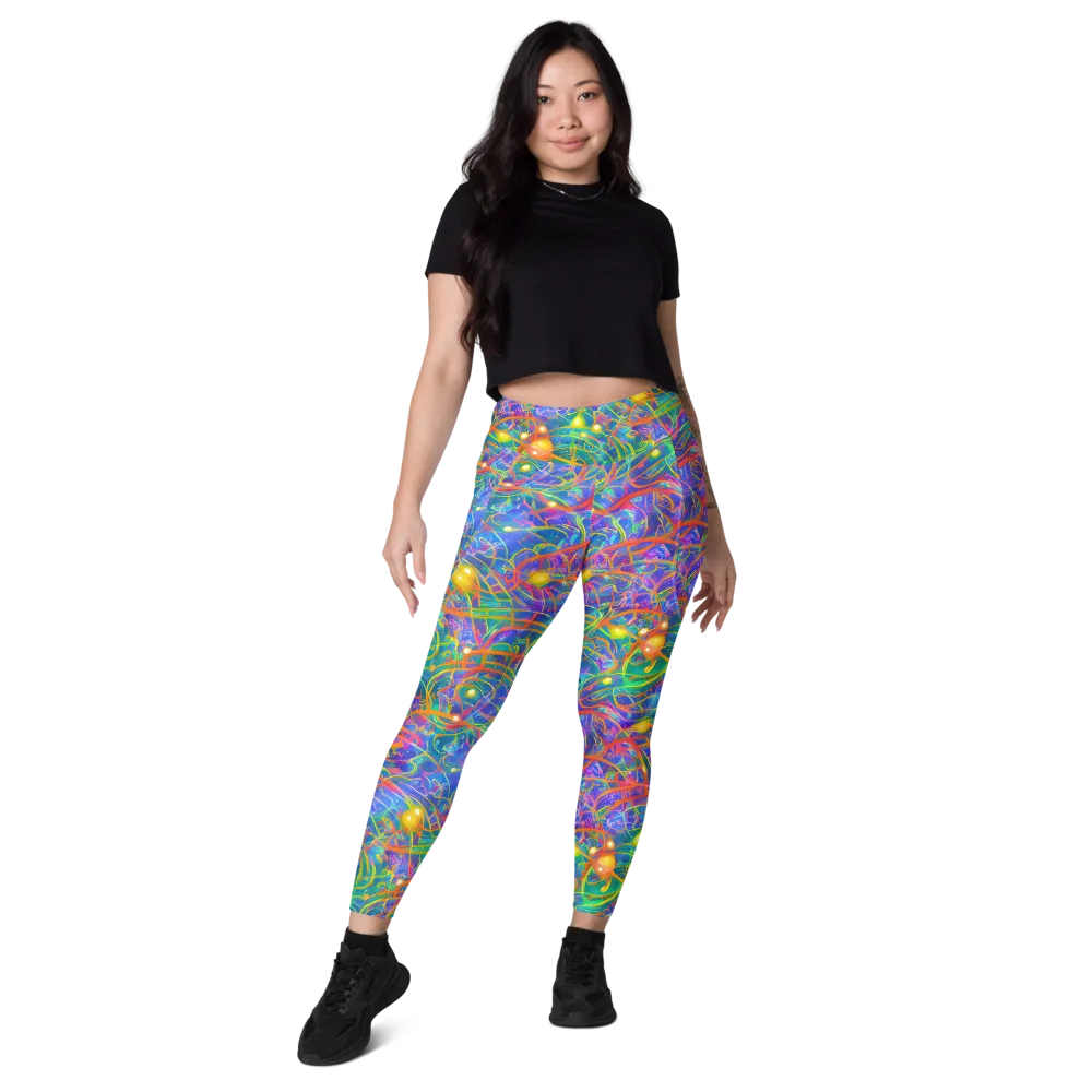 Psychedelic Vines on Leggings with Pockets — Front