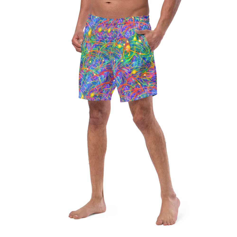 Psychedelic Vines on Swim Trunks — Left Front