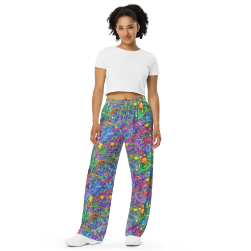 Psychedelic Vines on a Wide-Leg Pants