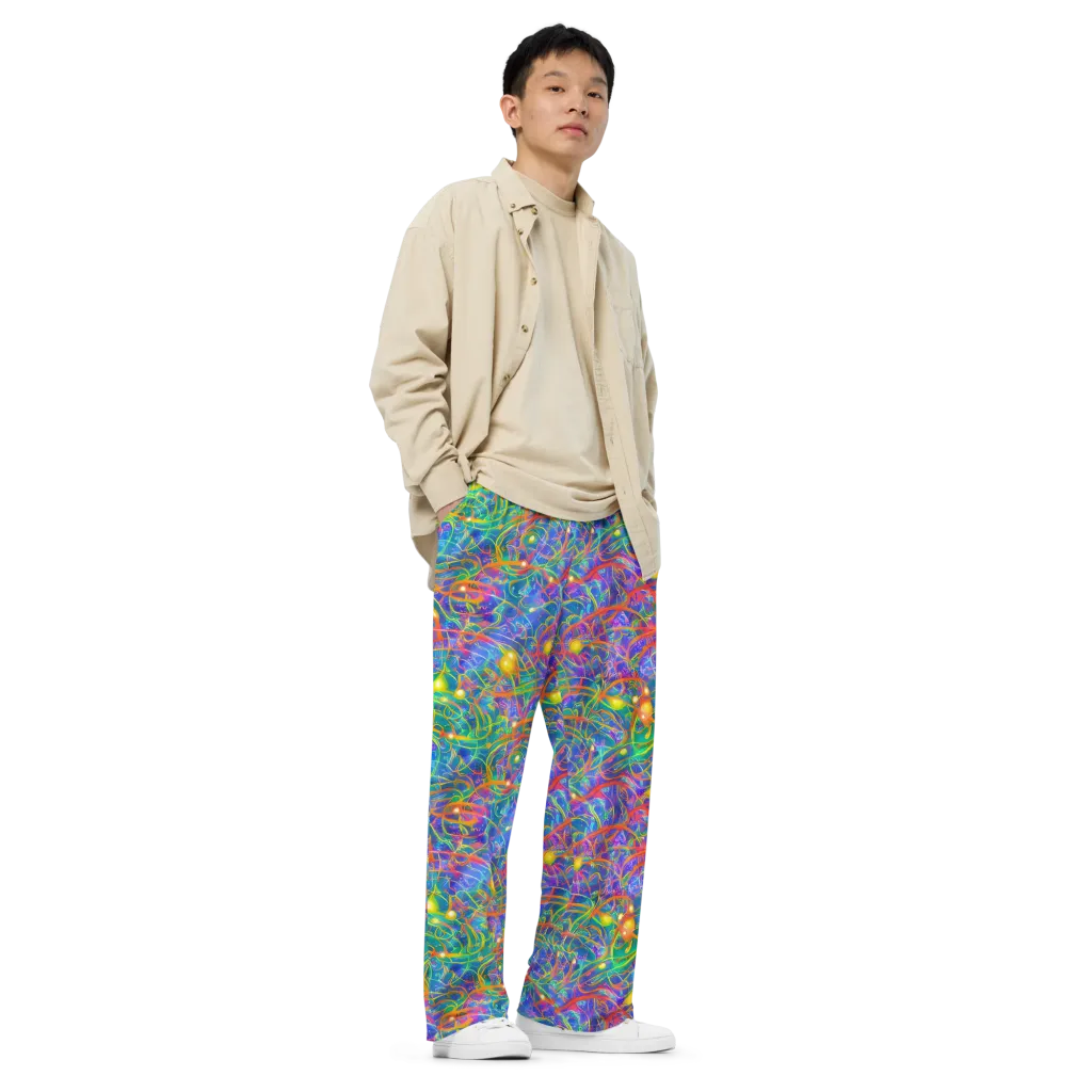 Psychedelic Vines on Wide-Leg Pants — Right Front