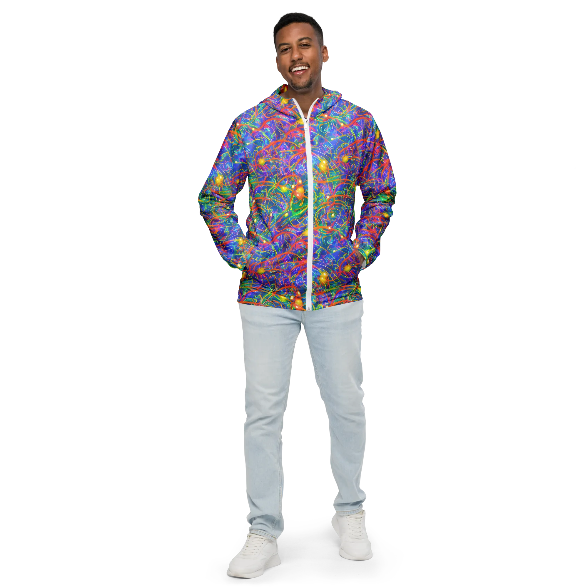 Psychedelic Vines on Men's Windbreaker — Front