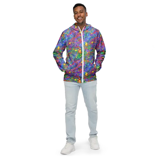 Psychedelic Vines on a Men's Windbreaker
