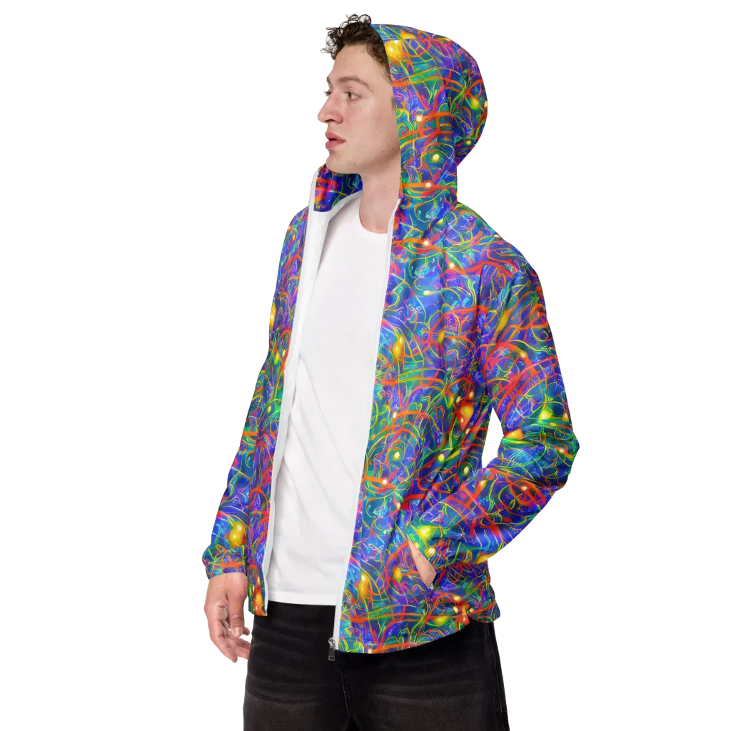 Psychedelic Vines on Men's Windbreaker — Left Front
